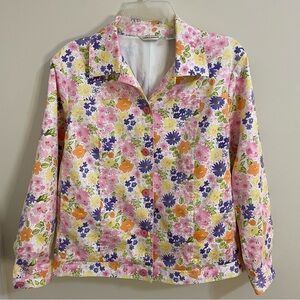 Vintage Laura Ashley Pastel Floral Print Women's Jean Jacket Size M